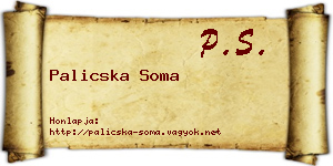 Palicska Soma névjegykártya